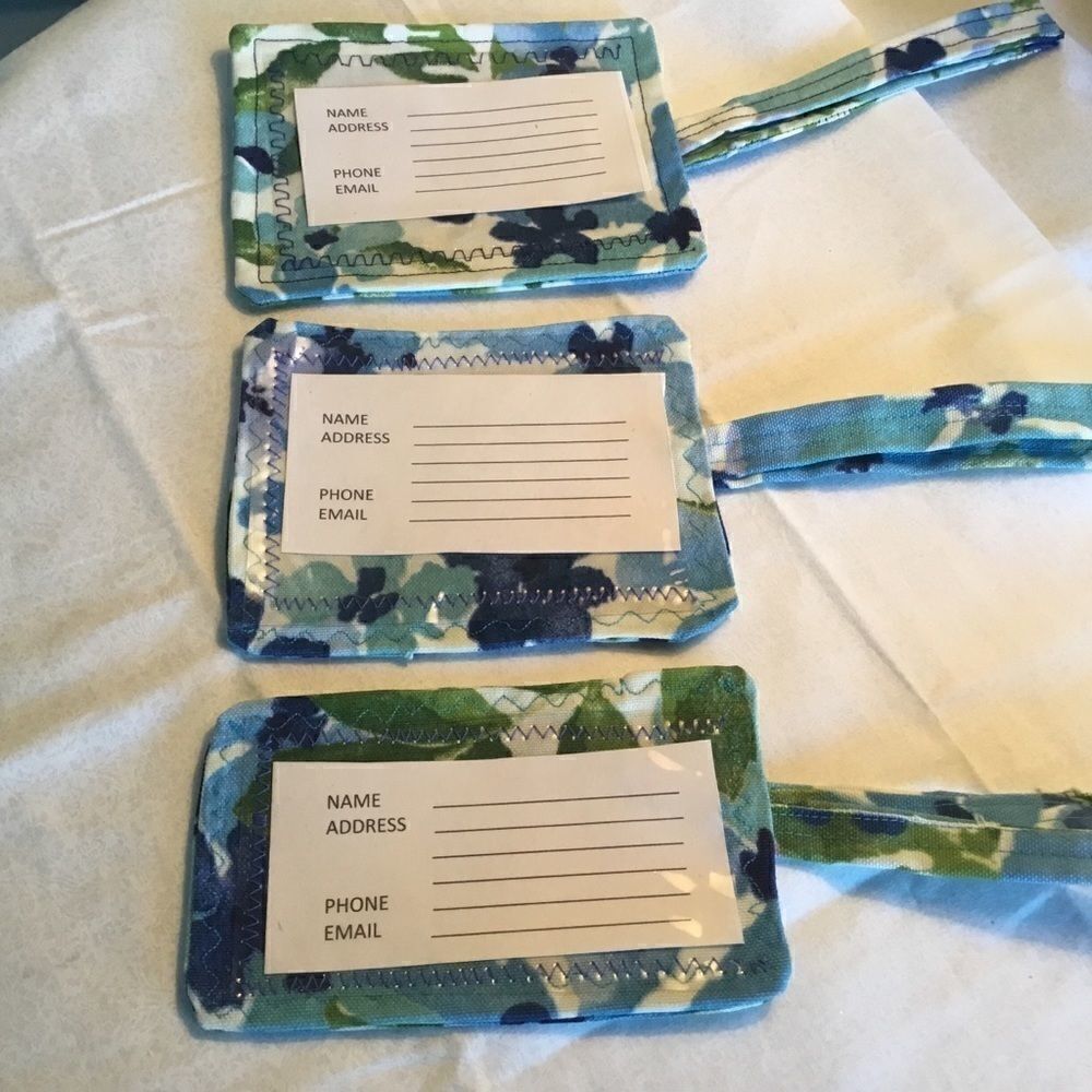 NWOT. Handmade Luggage/Backpack Tags Set of 3